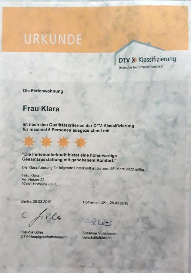 Ferienwohnung Frau Klara Hofheim in Unterfranken Eksteriør billede